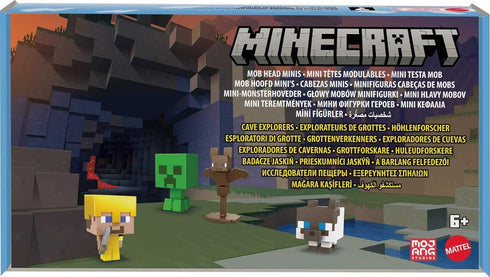Minecraft Mob Head Minis Cave Explorers Pack with 2 Action Figures and Accessories, Steve and Creeper, Collectible Gift for Fans Age 6 Years and O...