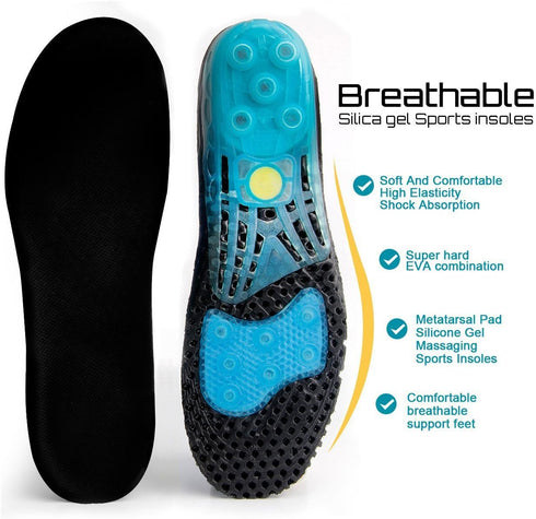 Cloud Soles for Men Women, Silica Gel Sport Shoe Insole, Spring Cushioning Shock Absorption Shoe Insert,Forefoot Enhances Massaging Insoles,Planta...