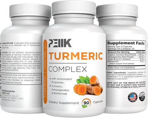 Turmeric Curcumin with Black Pepper & Ashwagandha - High Absorption Ultra Potent Turmeric Supplement with 95% Curcuminoids, BioPerine & Ashwagandh...