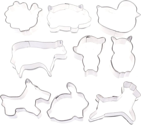 Cosmos Set of 9 Pcs Mini Animal Shapes Cookie Cutters Molds Biscuit Molds for Birthday Party...