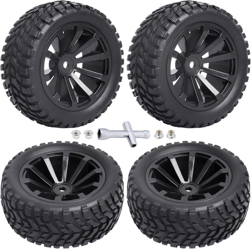 12mm Hex Wheels and Tires w/Foam Inserts for 1/10 RC Touring Car 1/18 Latrax Teton 1/16 Traxxas Slash Wltoys 144001 Redcat Lightning EPX On-Road T...