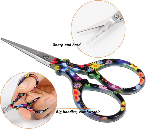 Sewing scissors sharp Embroidery Crafting Threading Scissors with Leather Scissors Cover for Needlework Craft Art Work Manual Handicraft DIY Tool...