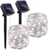 Solar String Lights Outdoor 2 Pack 33FT 100LED Copper Wire Fairy Light Waterproof Decoration for Wedding Party Terrace Yard Tree Garden Patio Chri...