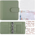 A8 Money Saving Binder, Mini Budget Binder Wallet with 8 Cash Envelopes & 12 Budget Sheets, PU Savings Binder with 2 Gold Stickers for Budgeting a...