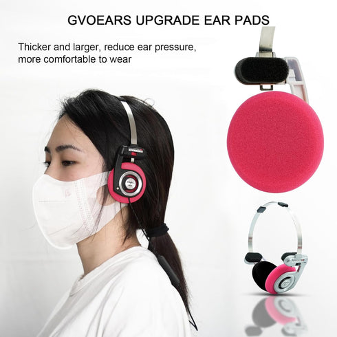 GVOEARS Replacement Earpads Cushion for Koss Portapro Headphones 2 Pairs (Rose+Black)......