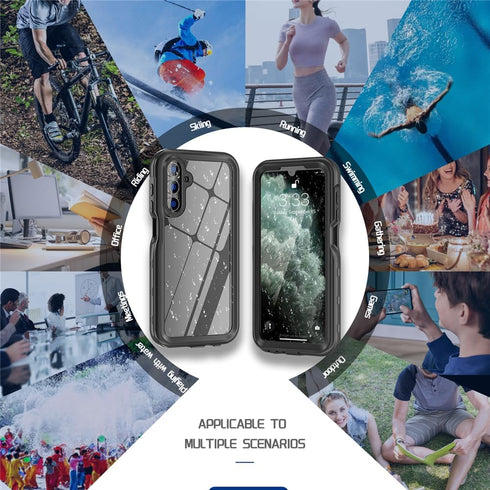 Clear Case for Samsung Galaxy A15 5G Case Waterproof Full Body Protective with Built-in Screen Protector Dustproof Shockproof Underwater Sturdy Ph...