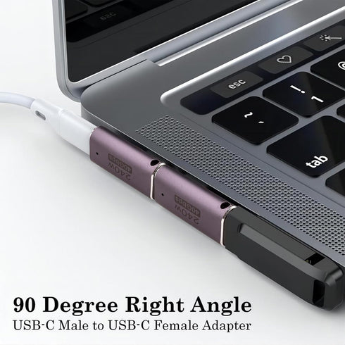 240W USB C 90 Degree Adapter, Right Angle USB C Male Female Adapter Support 8K 60Hz 4K 120Hz for Switch MacBook Laptop Type C Devices…...