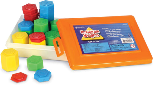 Learning Resources Hexagram Weights - Set of 54 Pieces, Ages 8+ Math Teacher Supplies, Math Learning Tools, Math Games for Kids...
