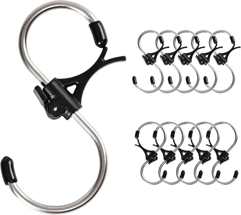 S Hooks Stainless Steel Heavy Duty S Hooks Anti Drop for Kitchen,Work Shop,Bathroom,Garden,Wardrobe,Office,Perfect Rack Hooks,Small,12Pieces...