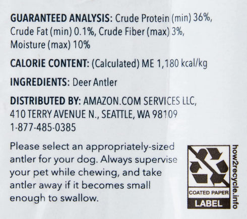 Amazon Brand – Wag Dog Deer Antler Chew, Naturally Shed. Whole, Small (Best for Dogs under 15 lbs) 4–5.5 inches...