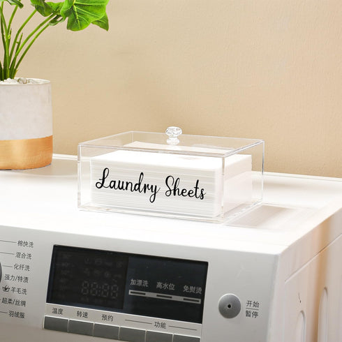 VOTLEVT Acrylic Laundry Detergent Sheets Holder, Laundry Sheets Holder with Lid, Laundry Sheets Container Laundry Room Organizer...