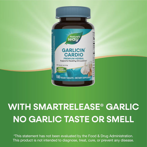Nature's Way Premium Herbal Garlicin Cardio, 350 mg per serving, 180 Count...
