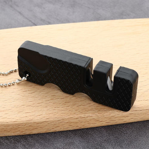 Black Pocket Knife Sharpener,Kitchen Knife Sharpener, Scissor Sharpener, Handheld Keychain Sharpening Tool for Outdoor Camping Kitchen Knives Acce...