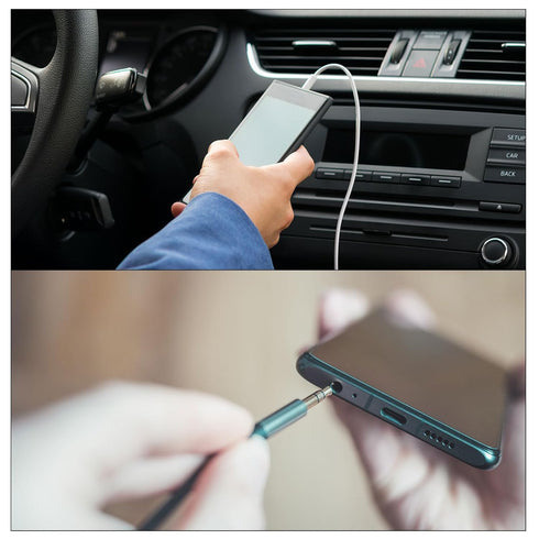 MECCANIXITY 3.5mm TRS Aux Cable Male to Male Auxiliary Audio HiFi Headphone Cord 3.3ft Nylon Braided for Phone Headphone Speaker Stereo Echo, Whit...