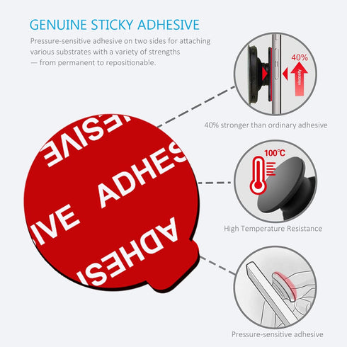 PKYAA 9 Pack Sticky Adhesive Compatible with Socket Base, Double-Sided Replacement Tape for Collapsible Grip & Stand Back - 9pcs 1.4 inches(35mm) ...