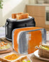 Toaster Dust Cover with Pockets, Orange and Grey Abstract Art Texute Soft Washable 2 Slice Toaster Cover, Dust-proof Cover for Small Appliance Cov...