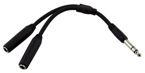 Pig Hog PY-S214S 1/4" TRS (Male) to Dual 1/4" TRS (Female) Y-Cable, 6"...