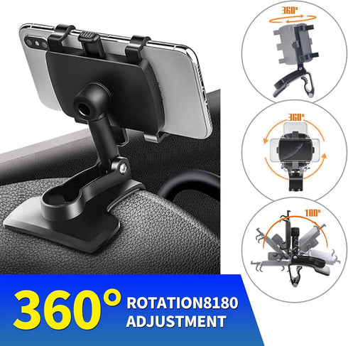 Pack-1 Car Dashboard Phone Holder, Snap-on Navigation Mount, Multi-Functional Automobile Interior Supplies, for Most Cars, Trucks and Vans (Black)...