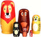 SWANGSA 6 Pcs Russian Nesting Dolls, Cute Cartoon Animals Handmade Wood Stacking Matryoshka Nesting Dolls for Kids Birthday Wishing Gift, Home Dec...