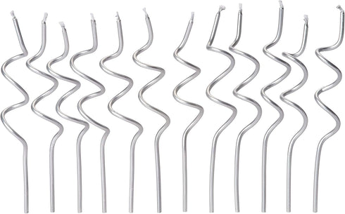 Papyrus Birthday Candles, Silver Swirl (12-Count)...