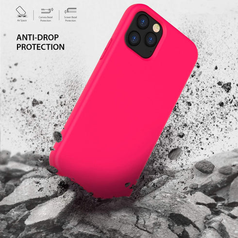 ZUSLAB Nano Silicone Case Compatible with Apple iphone12 Pro Max, Liquid Silicone Rubber Shockproof Bumper Soft Full Protection Cover - Neon Pink...