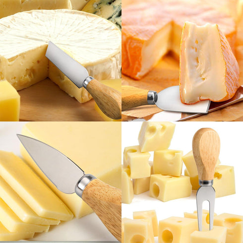 Cheese Knives Set - Cheese Knife, Cheese Spreader, Cheese Fork, Cheese Slicer, Cheese Cutter, Butter Knife – 6PCS Mini Stainless Steel Cheese Kniv...