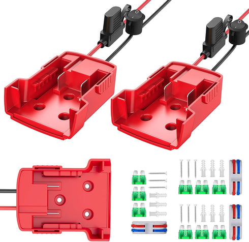 3 Packs Power Wheels Adapter for Milwaukee M18 Battery Adapter Power Wheels Battery Converter Kit with Fuse & Switch & Wire Terminals & 12 AWG Wir...