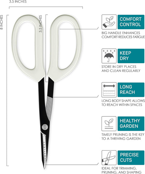 Precision Gardening Scissors Plant Trimming Pruning Shears Garden Pruners for Orchid Bonsai Hydroponic Garden Snip Flower Clipper Modern Garden To...