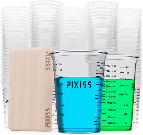 Pixiss Disposable Epoxy Resin Mixing Cups with Measurements (50-Pack) Mixing Cups for Mixing Containers, Epoxy Cups For Epoxy Measuring Cups - 20 ...