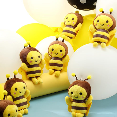 8 Pcs 5 Inch Stuffed Bees Plush Soft Bees Small Bee Stuffed Animal Realistic Cartoon Little Honey Bee Stuffed Toy Adorable Bee Doll for Bee Birthd...