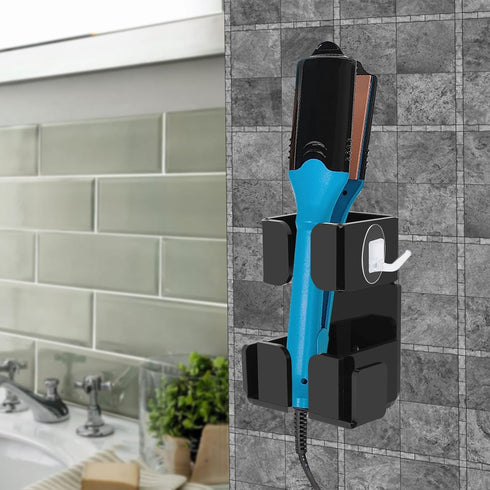 Beautyflier Acrylic Curling Iron Holder Wall Mount, Bathroom Hair Dryer Holder Wall Mounted Flat Iron Holder, Wall Mount Hair Straightener Holder ...