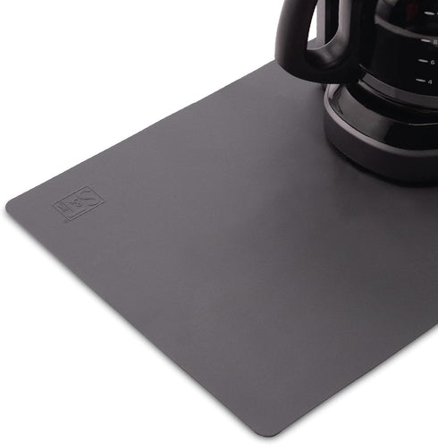 S&T INC. Coffee Mat, Silicone Bar Mat for Coffee Maker and Espresso Machine, 12 Inches x 18 Inches, Silicone Grey, 1 Pack...