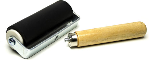 Bastex 4 inch Brayer Roller. Hard Rubber Applicator for Arts & Crafts, Ink, Printmaking, Block Stamping, Printing, Applying Glue, Wallpaper and Mo...