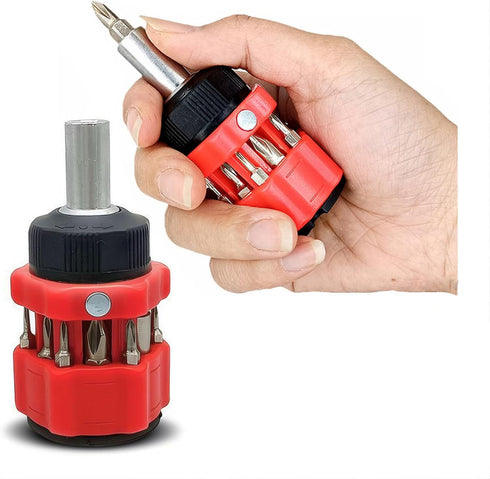 Stubby Screwdriver,12 in 1 Stubby Ratcheting Screwdriver Magnetic with Multi Bits...