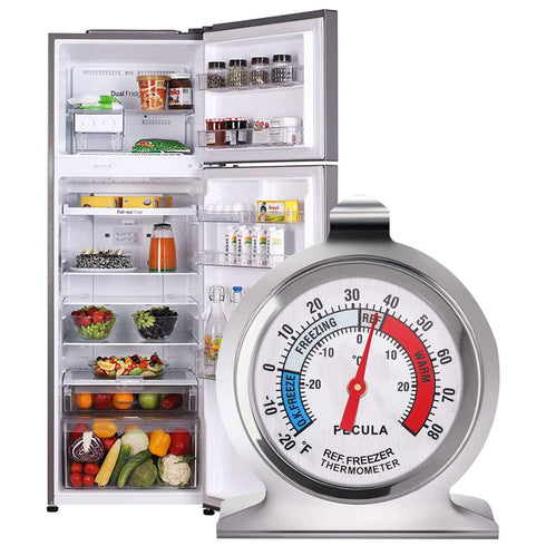 4PACK Refrigerator Thermometer -30-30 deg C/-20-80 deg F, Classic Fridge Thermometer Large Dial with Red Indicator Thermometer for Freezer Refrige...
