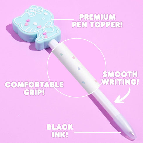 Hello Kitty 50th Anniversary Blue Novelty Pen by STMT, Limited Edition Hello Kitty Pen, Cute School Supplies, Exclusive Sanrio Accessories, Kawaii...
