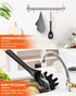Silicone Pasta Fork, Kitchen Heat Resistant Noodle Spoon Server, BPA Free Spaghetti Strainer,12.8 inch (Black)...