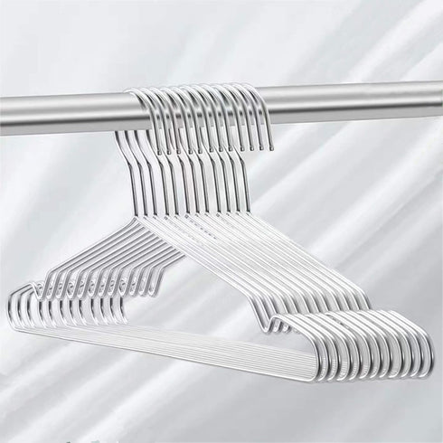 Seropy Coat Hangers Clothes 10 Pack Wire Hangers Heavy Duty Stainless Steel Hangers with Non Slip Grooves, 16.5 Inch Ultra Thin Metal Hangers Spac...