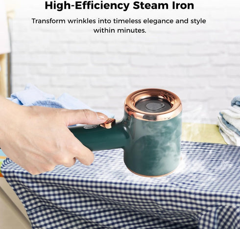 Portable Steam Iron, Handheld Ironing Machine, Fast Preheating Steam Iron, Support Dry and Wet Ironing, Compact Size Mini Steamer for Home and Tra...