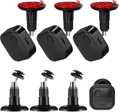 3Pcs Wall Mount Bracket for Blink Outdoor 3rd & 4th Gen, 360 Degree Adjustable Strong Adhesive Mount, 2 Ways Installation VHB Stick On or Screws, ...