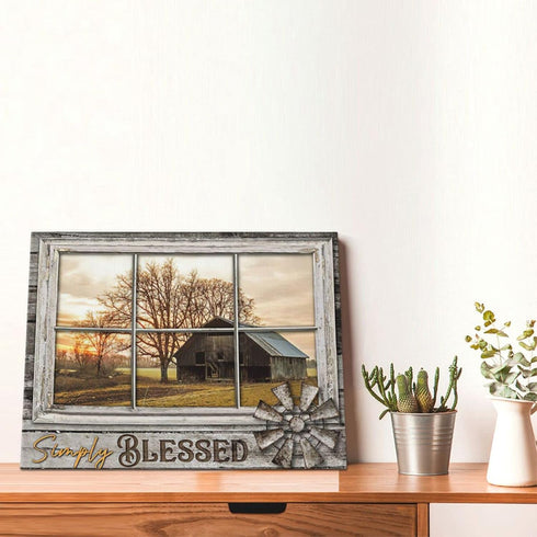 Rustic Old Barn Canvas Wall Art Farmhouse Barn Family Decor Print Paintings Country Farm Pictures Modern Home Artwork Decor For Living Room Kitche...