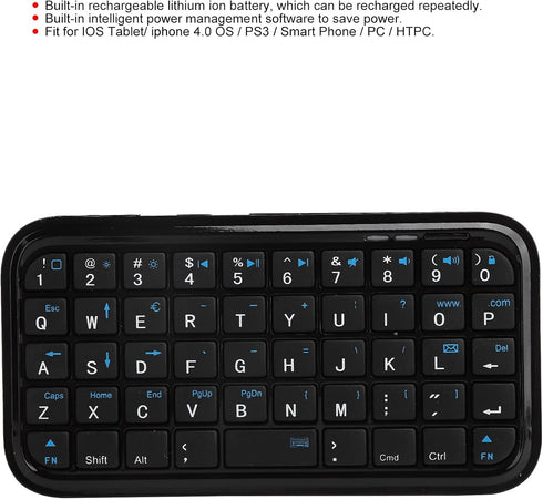 PUSOKEI Mini Bluetooth Keyboard, Mini Bluetooth Keyboard, Rechargeable Lithium Battery Bluetooth Keyboard for Tablet 1/2/AIR/Android Devices...
