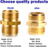 Garden Hose Fittings Connectors Adapter Solid Brass Repair male to male double male faucet leader coupler dual water hose connector(3/4" GHT Doubl...