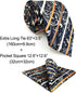 S&W SHLAX&WING Tie Sets for Men Dark Gray Neck Tie Brown Striped Extra Long Necktie with Pocket Square Set...