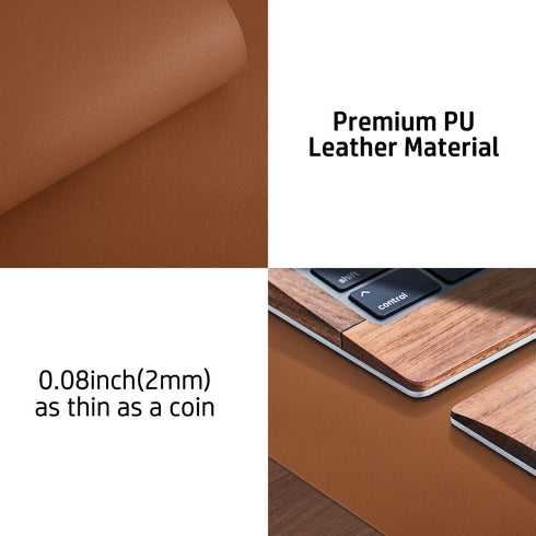 Leather Desk Pad Protector,Mouse Pad,Office Desk Mat, Non-Slip PU Leather Desk Blotter,Laptop Desk Pad,Waterproof Desk Writing Pad for Office and ...