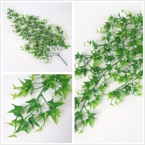 Artificial Hanging Vine, Sweet Potato Leaves Plastic Plants Greenery Faux Ivy Garland Fake Plant UV Resistant for Indoor Outdoor Garden Door Wall ...