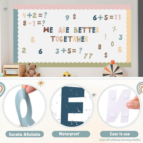 221 Pcs Alphabet Combo Cutout for Bulletin Board, Letters, Numbers, Punctuation, Symbols Cutouts for Back to School Classroom Home Chalkboard Bull...