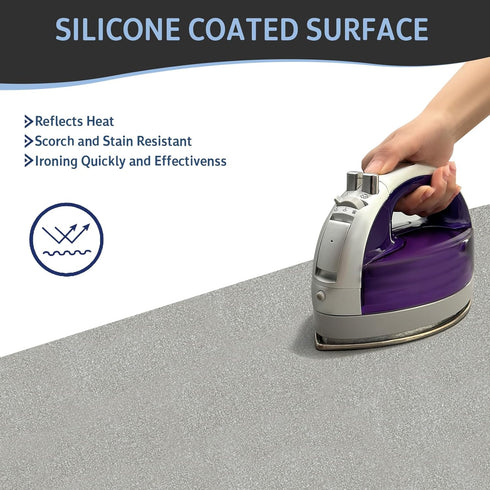 Ironing Board Cover and Pad 15× 54?, Standard Size with Resist Scorching and Staining, Heavy Duty Silicone Coated Ironing Board Cover with Thick P...