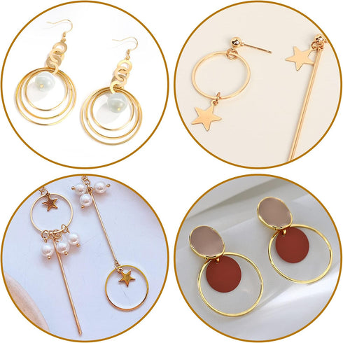 Earrings Beading Hoop for Jewelry Making, FANMAOUS Earrings Findings Hoops Earring Charms Open Bezel Pendant Frame for DIY Craft,Earring Necklace,...