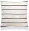 Hofdeco Mid Century Neutral Decorative Pillow Cover ONLY, Black Beige Stripes, 18"x18"...